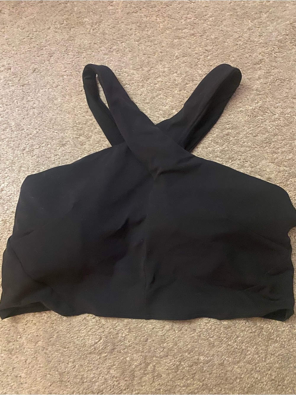 lululemon athletica Black Crisscross Back Crop Top